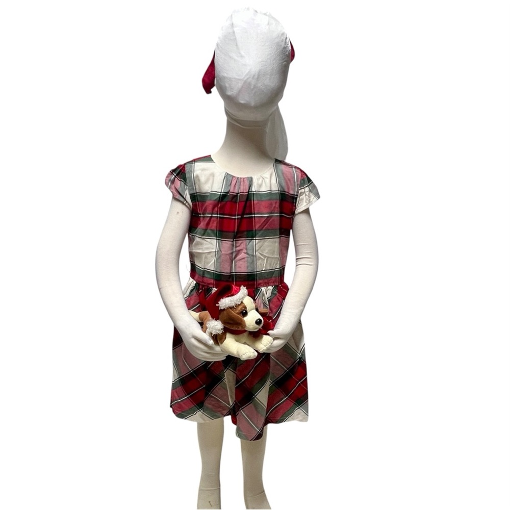 Carter’s Kid Little Girl Holiday Plaid Dress Girl Size 6/6X/6.5A White Red Green